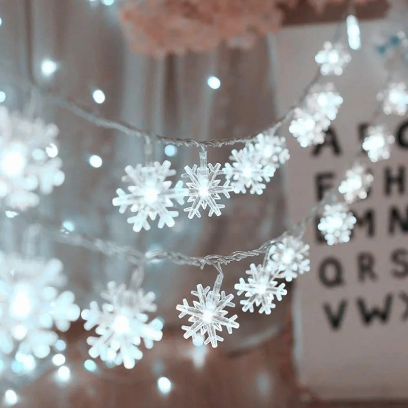 Snowflake Fairy Lights, Snow LED String Lights USB & Battery Operated for Christmas, Bedroom, Garden, Tent Decor
