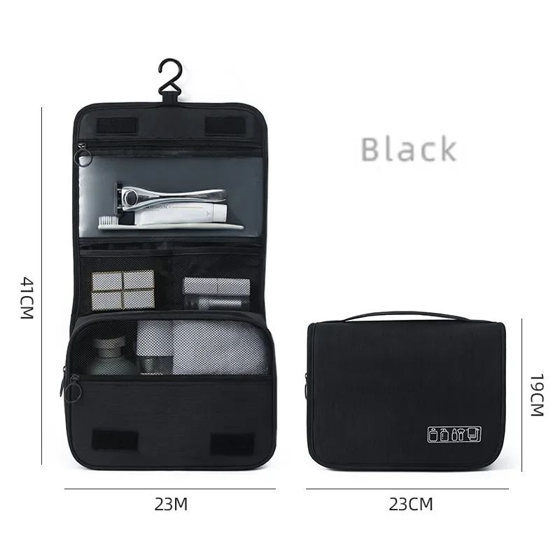 Men Waterproof Oxford Fabric Toiletries Organizer – Portable Travel Wash Pouch for Business & Cosmetic Storage Bag