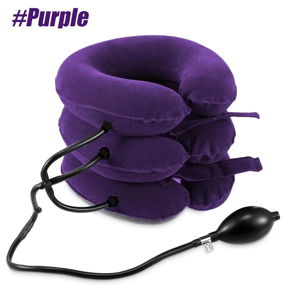 Inflatable Cervical Neck Traction Device for Chronic Neck & Shoulder Pain Relief, Adjustable Neck Stretcher Collars