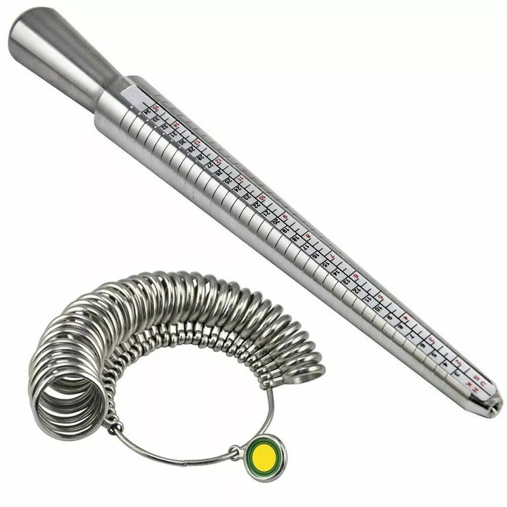 Metal Ring Sizer Gauge Mandrel, Precision Finger Sizing Measure Stick for Jewelers