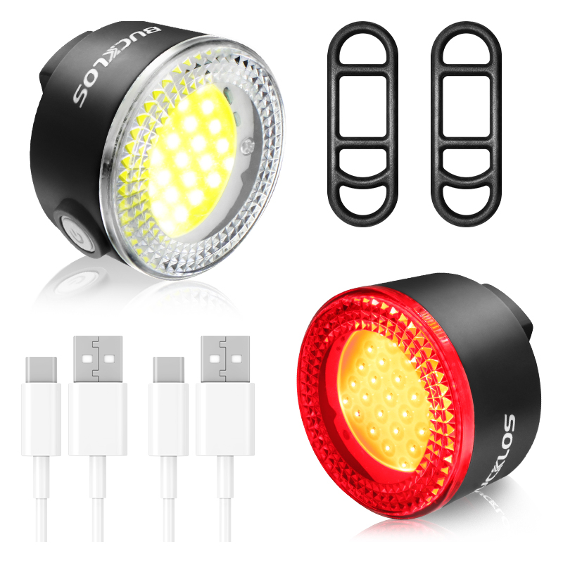 USB Rechargeable Bicycle Safety Warning Light Set, LED Front Rear Bike Taillights Headlight for MTB Cycling Lamp
