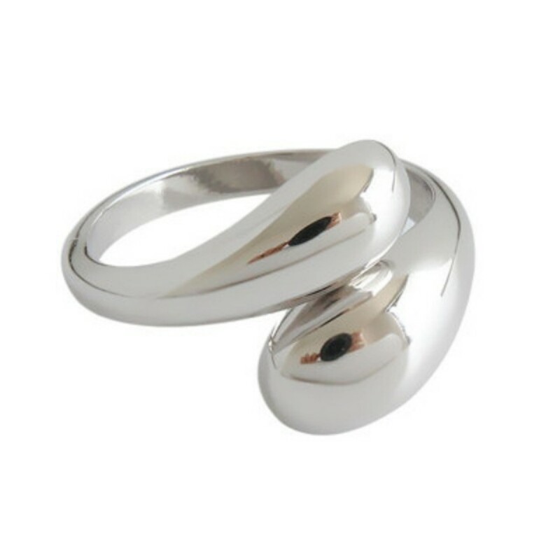925 Sterling Silver Water Drop Rings: Minimalist Couples Engagement Jewelry & Trendy Party Gift