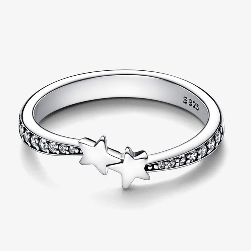 Star Ring European S925 Sterling Silver Star Ring with Sparkling Clear | Inspire ...