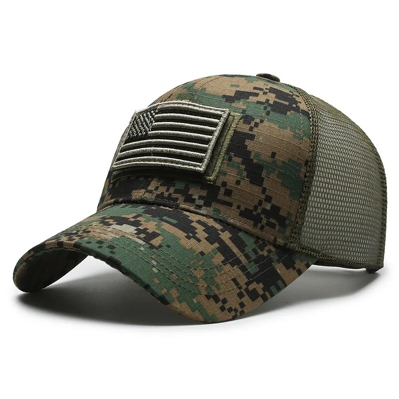 Men's American Flag Camouflage Baseball Cap - Outdoor Breathable Mountaineering Hat, Adjustable Stylish Casquette