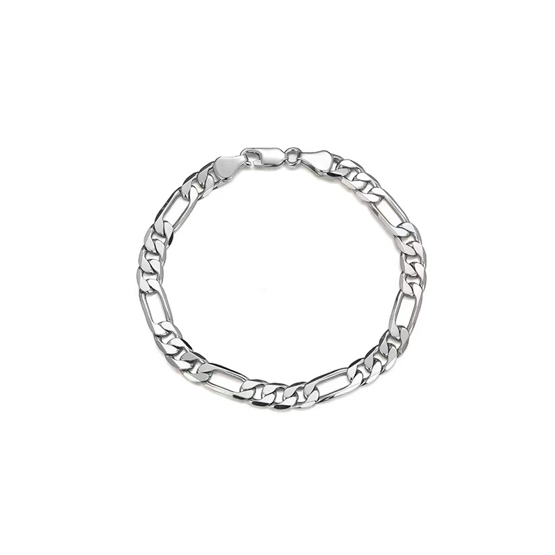 Simple Silver Color Stainless Steel Figaro Chain Bracelet for Men Women NK Chain Hip Hop Jewelry Party Accessories