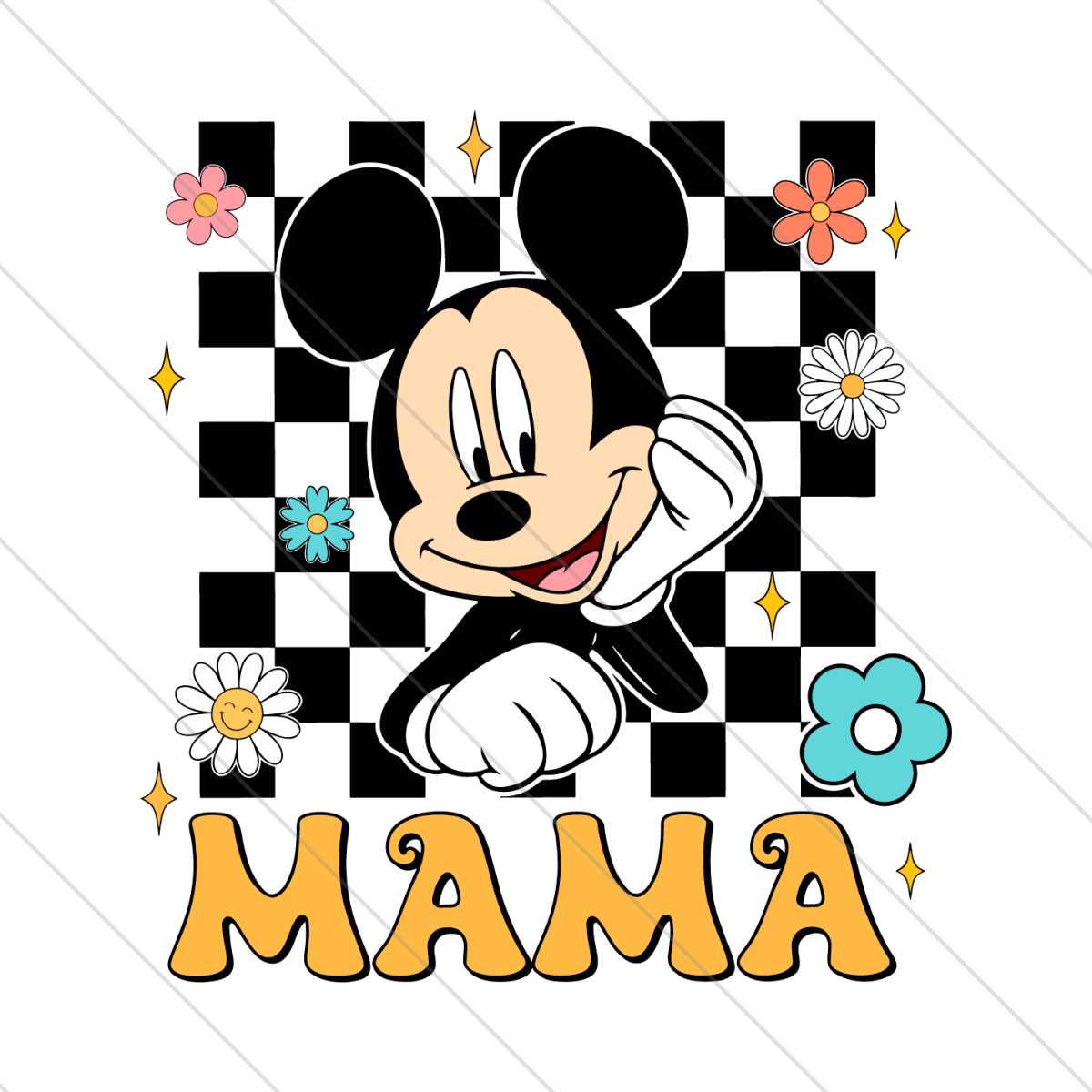 Checkered Mama Mickey Mouse Mothers Day SVG File Digital - Inspire Uplift