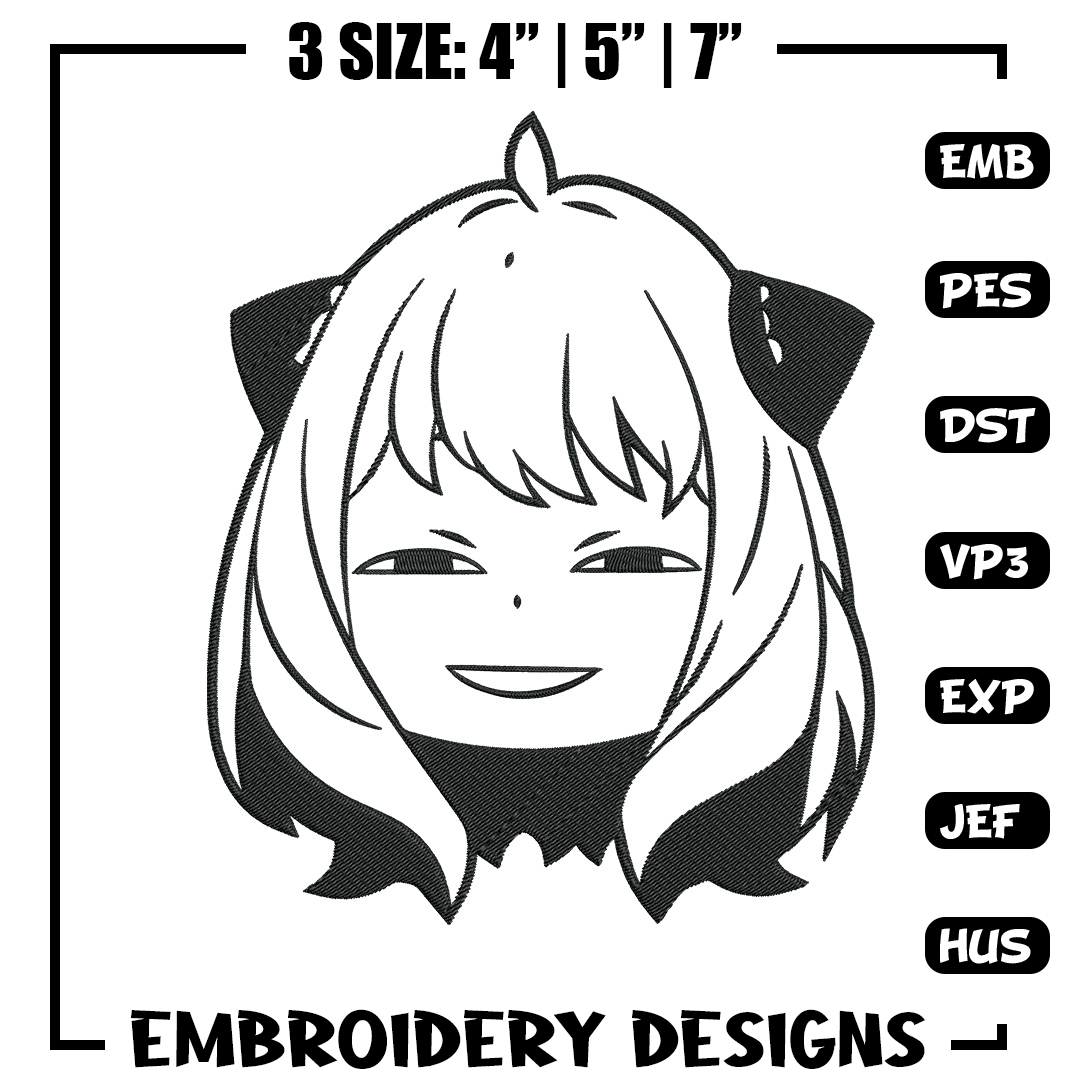 Anya meme Embroidery Design, Spy x family Embroidery, Embroi | Inspire ...