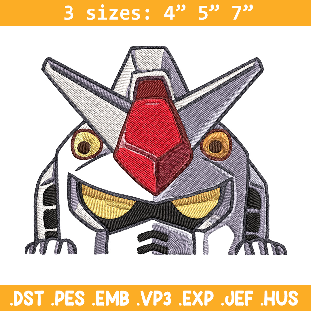 Gundam Peeker Embroidery Design, Gundam Embroidery, Embroide Inspire Uplift