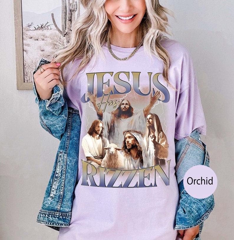 Jesus Has Rizzen Vintage Bootleg Shirt, He Is Rizzen Sweatsh - Inspire ...