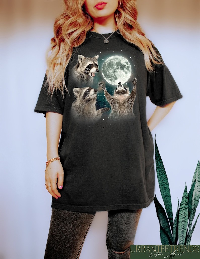 Raccoons Howling At The Moon T-shirt, Raccoons Meme Shirt, R - Inspire