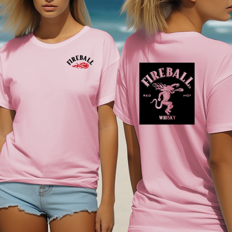 Fireball Tee shirt, FireBall logo t shirt , Fire ball alcoho - Inspire ...
