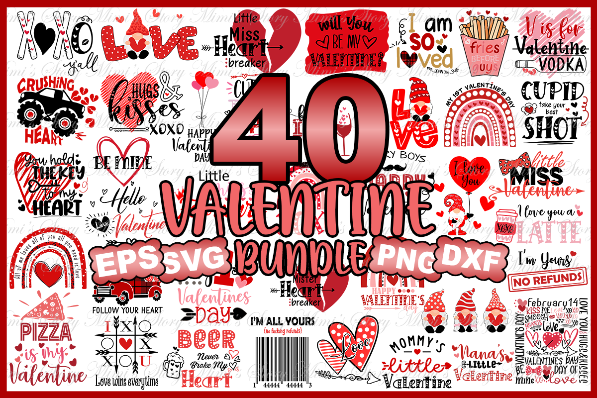 40 Designs Valentine Bundle Svg, Love Svg, Heart Svg | Inspire Uplift