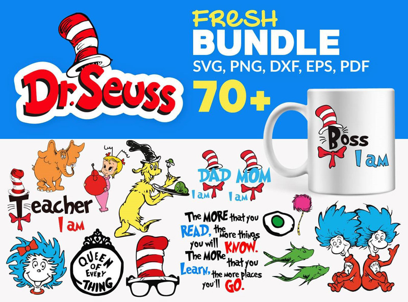 Dr Seuss Svg Bundle, Cat In The Hat SVG, Dr Seuss Hat SVG,Gr - Inspire ...