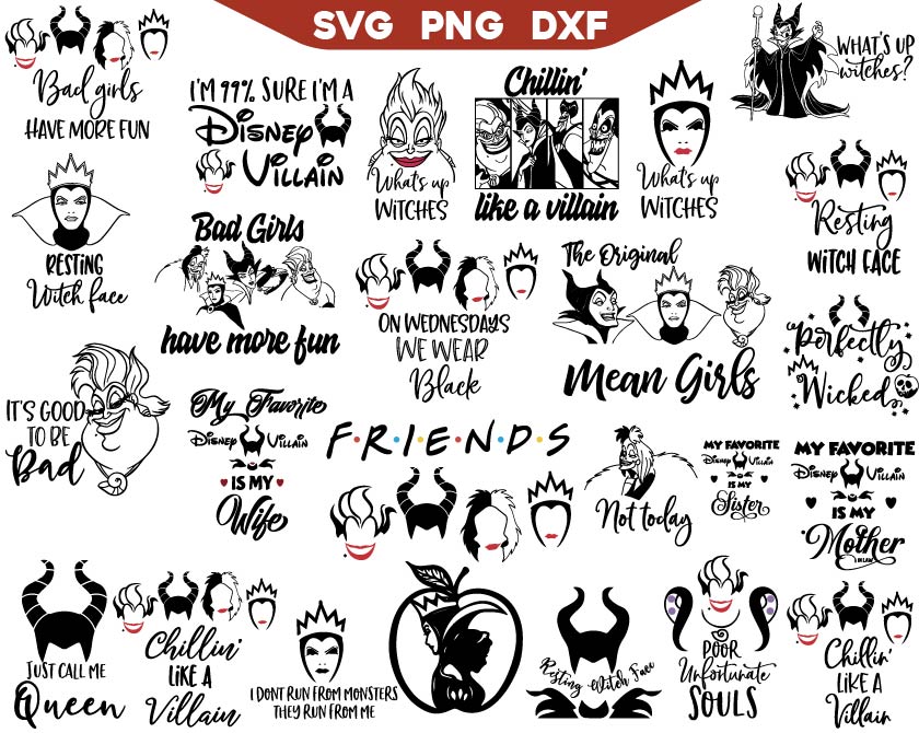 Disney Villains svg, Disney Villains Bundle SVG, Witches svg - Inspire