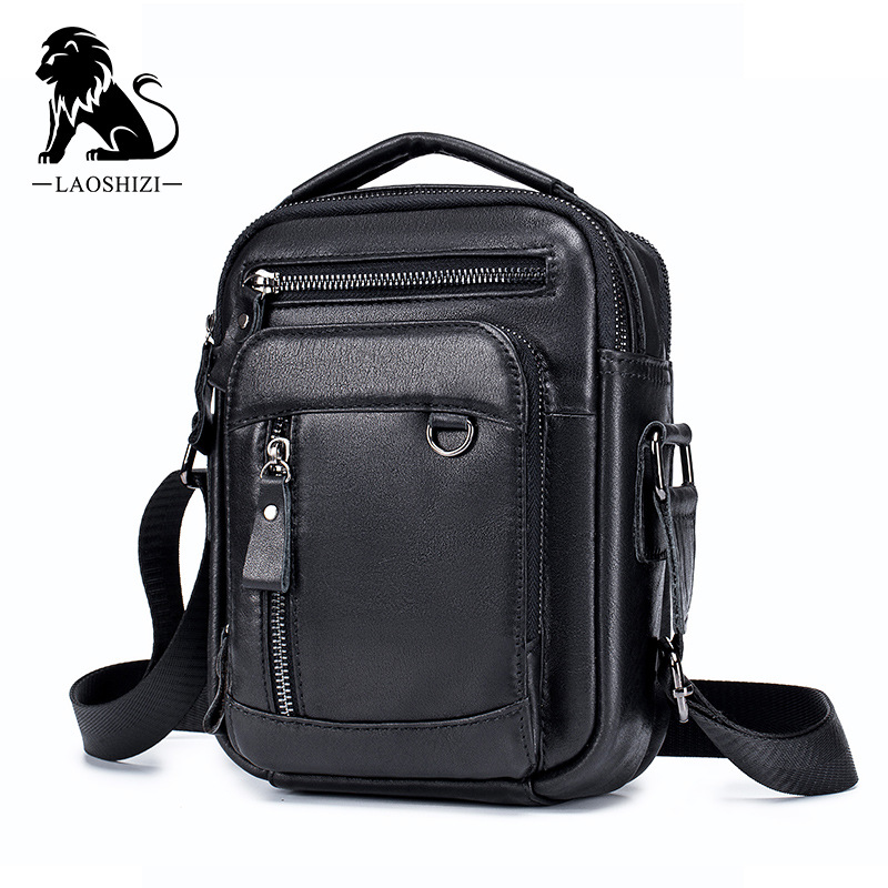 Men's Designer Shoulder Bag, Genuine Leather Messenger & Crossbody Bag, Small Stylish Bolso Male Handbag