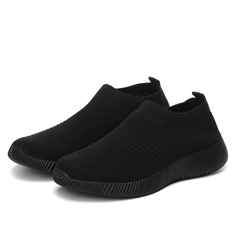 Lightweight Womens Sneakers, Solid Color Breathable Mesh Woven Low Top Sports Socks Shoes for Walking & Running