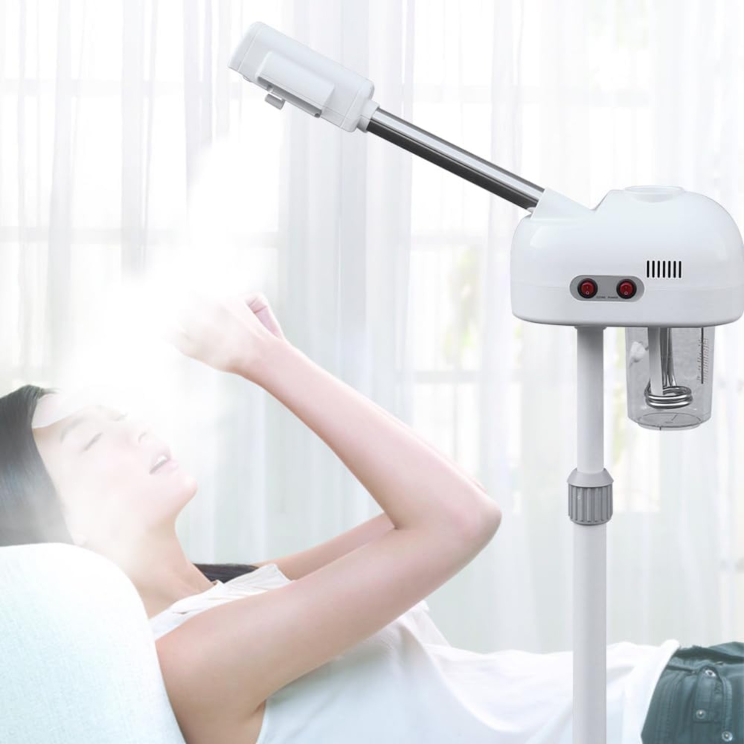 Professional Facial Steamer for Beauty Salon & Home, Steam Machine with Rotating Nozzle to Cleanse Skin & Unclog Pores