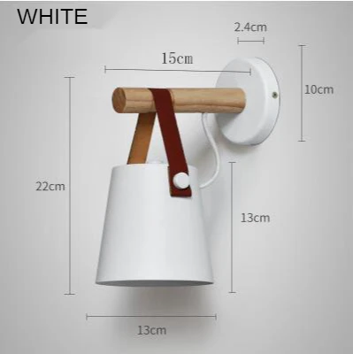 Hot Modern Wall Lamp, Wood, Iron LED Sconce for Bedroom, Study, or Hallway Leather Accent Reading Light for Indoor Decor