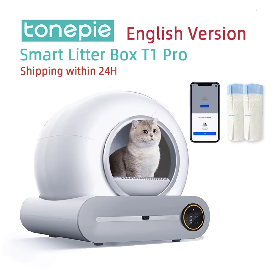 Smart Self Cleaning Cat Litter Box – Tonepie 65L | Inspire Uplift