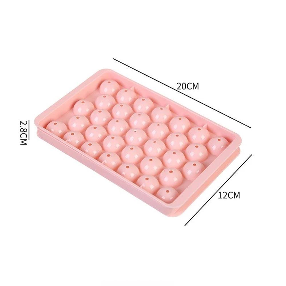 3D Round Ice Cube Tray With Lid Ice Ball Maker, Compartment Ice Cube Model Box for Homemade Ice Cream, Cocktails