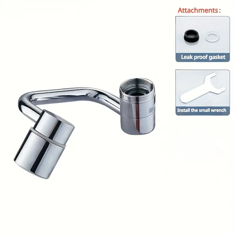 Swivel Kitchen Faucet Extender Stainless Steel, Universal Splashproof Dual Mode Sink Attachment with Adapter