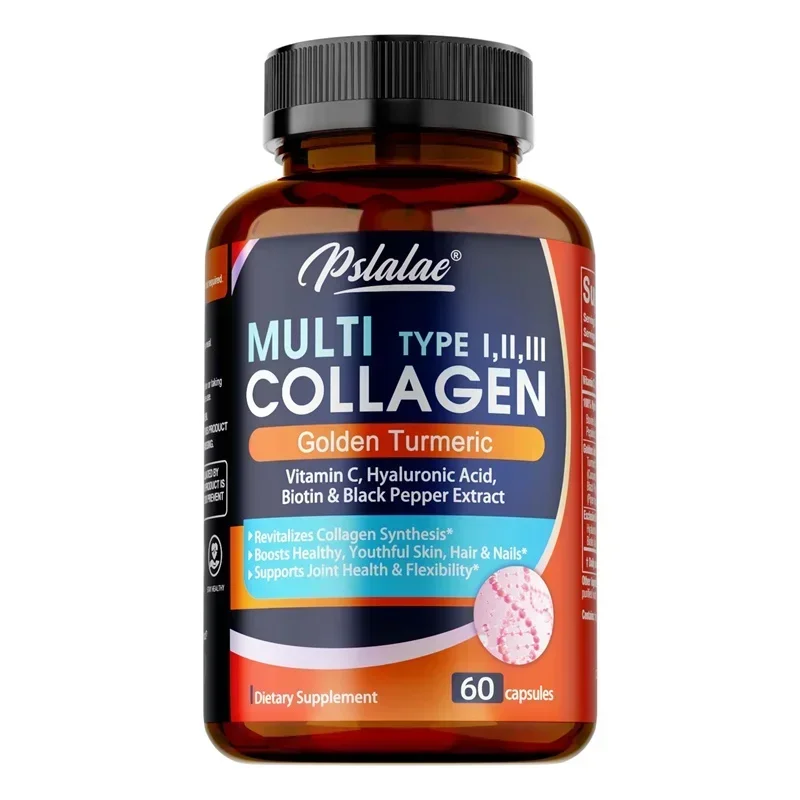Multi Collagen Peptides Capsules with Biotin & Hyaluronic Acid, Supports Skin Hydration, Hair Growth, Joint Health