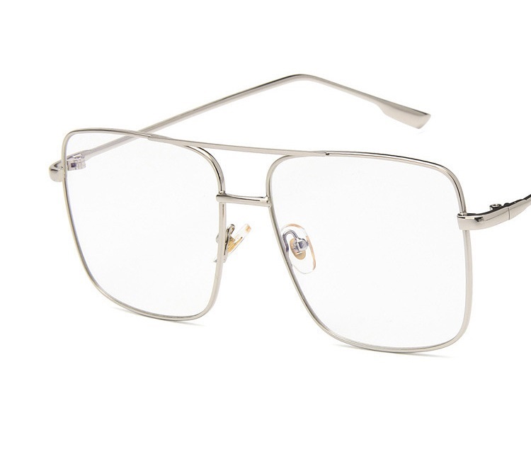 Fashion Square Frame Vintage Eyeglasses Men Oversized Metal Glasses Frame Women Clear Lens Glasses Gold Optical
