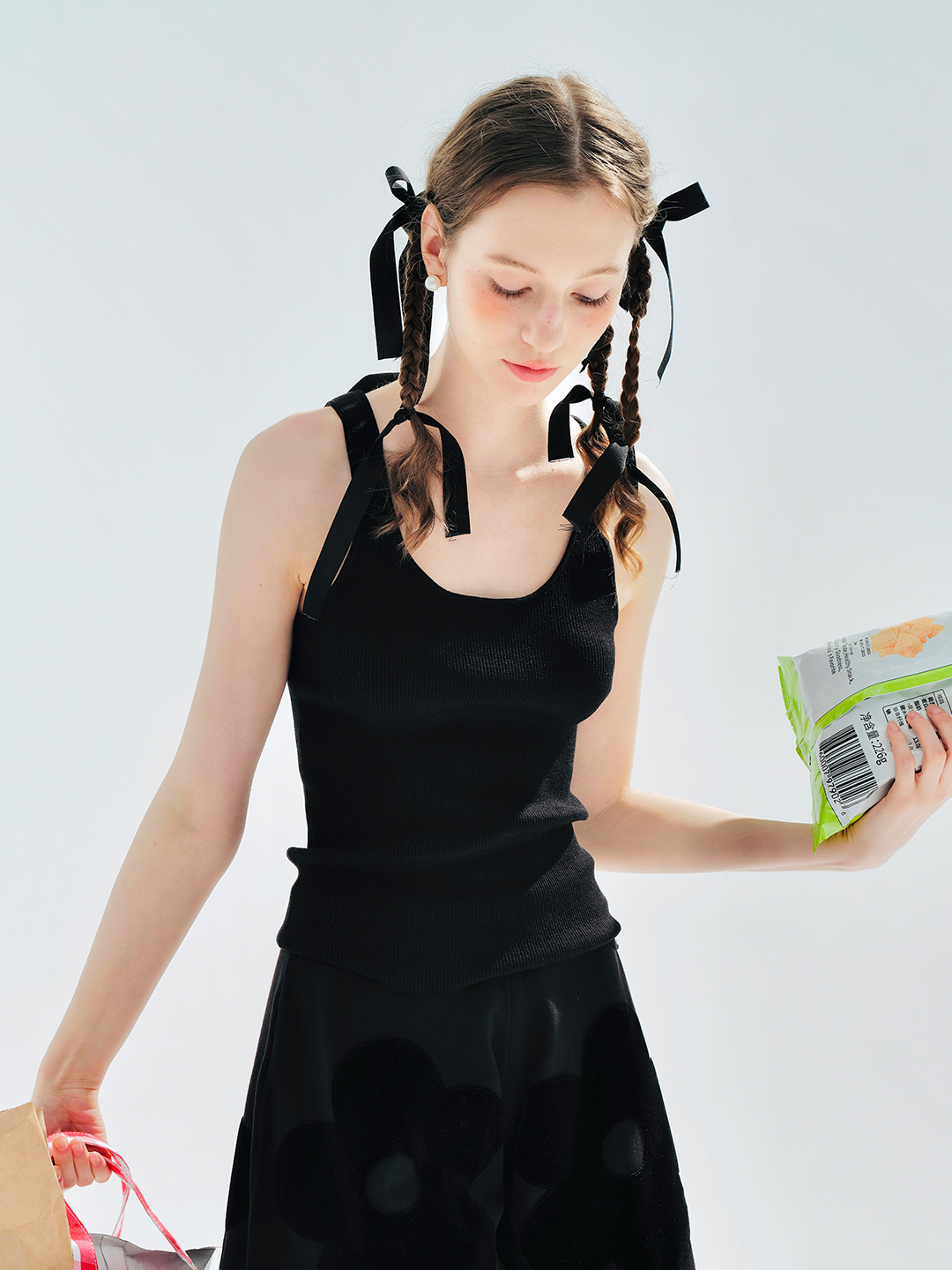 Basic Black Sling Tank Top, Soft Knit Daily Wear for an Effortless, Stylish Look Basic Black Sling Tank Top, Soft Knit Daily Wear for an Effortless, Stylish Look