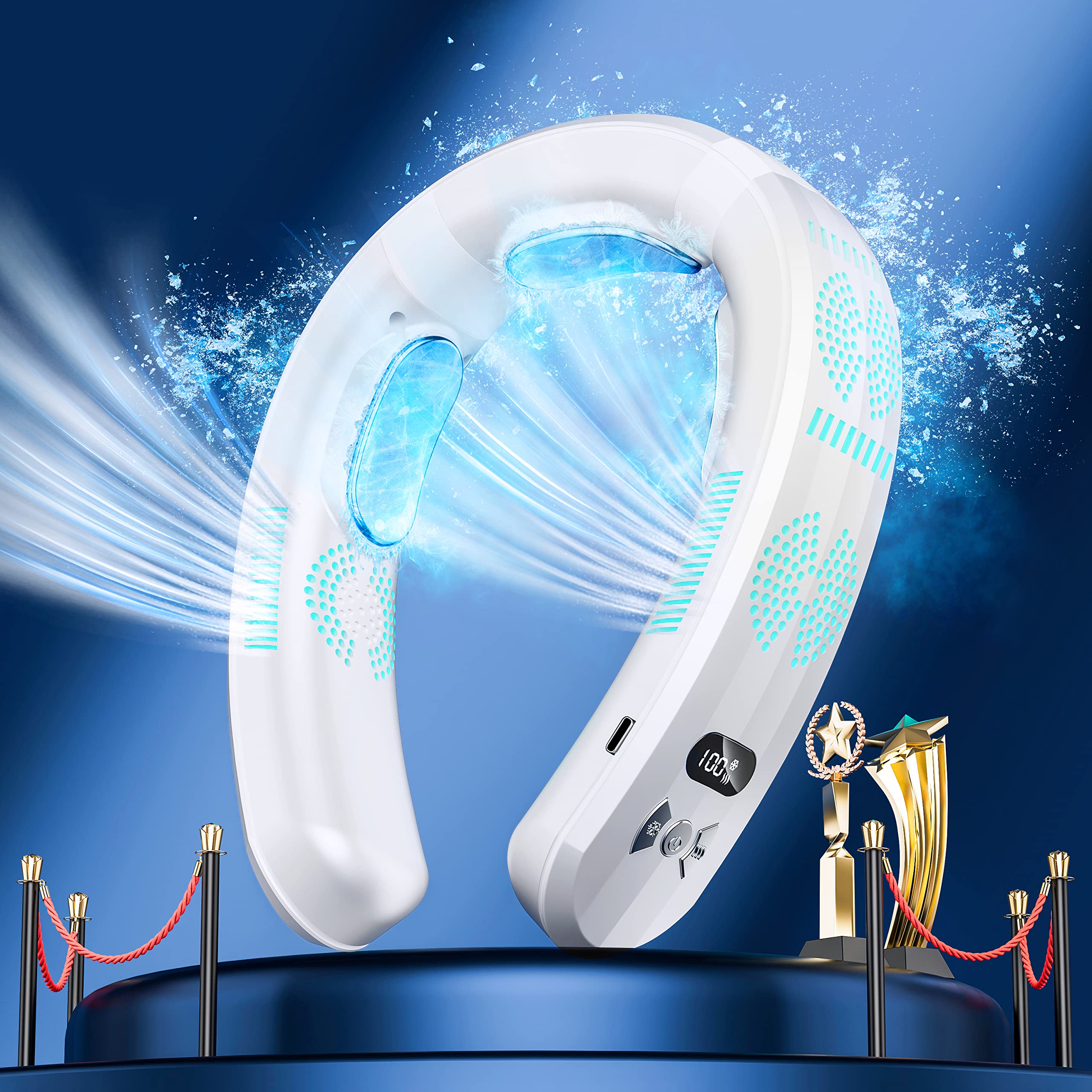 Wearable Air Conditioner, USB Rechargeable Portable Refrigeration, Hanging Neck Fan, Mute Outdoor Summer Coole