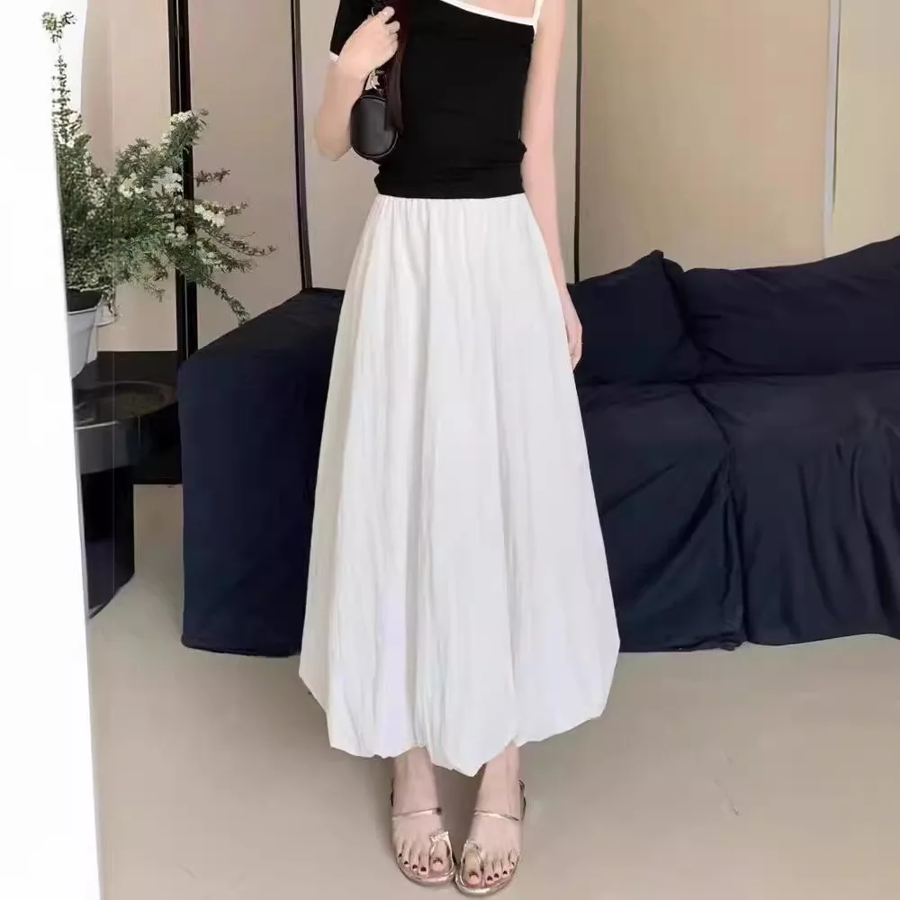 Balloon Skirt, Pleated Dress, Women’s Mid Length Dress, Early Spring Fashion, Multi Pleat Design