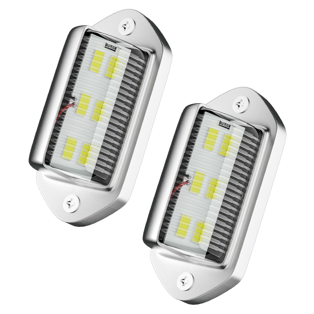 LED License Plate Light, White Bulbs, For SUV, Truck, Trailer, Van Tag Step Lamp