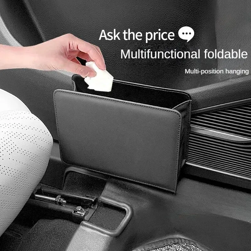 Foldable Car Trash Can, and Car Door Storage Box, Seat Back Hanging Organizer for Auto Interior