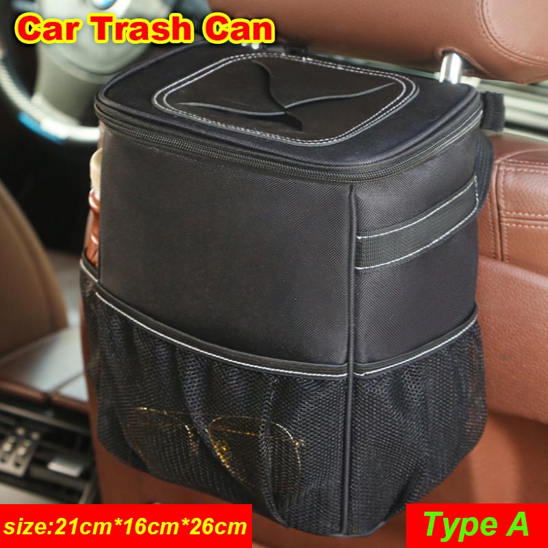 Portable Car Trash Can, Waterproof and Foldable Storage Box, Multifunctional Hanging Auto Organizer