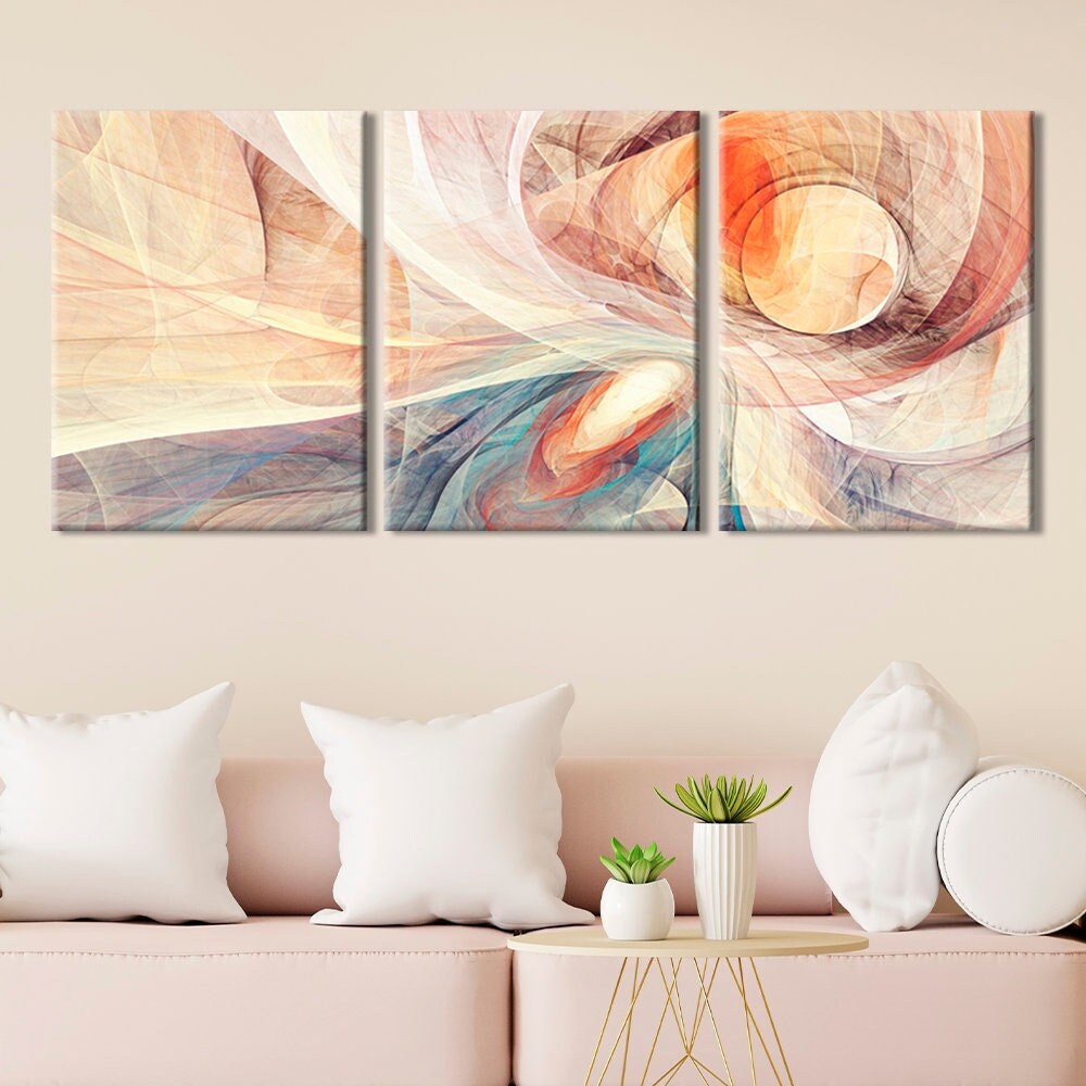 Contemporary 3 piece wall art Abstract one line poster Bedro | Inspire ...
