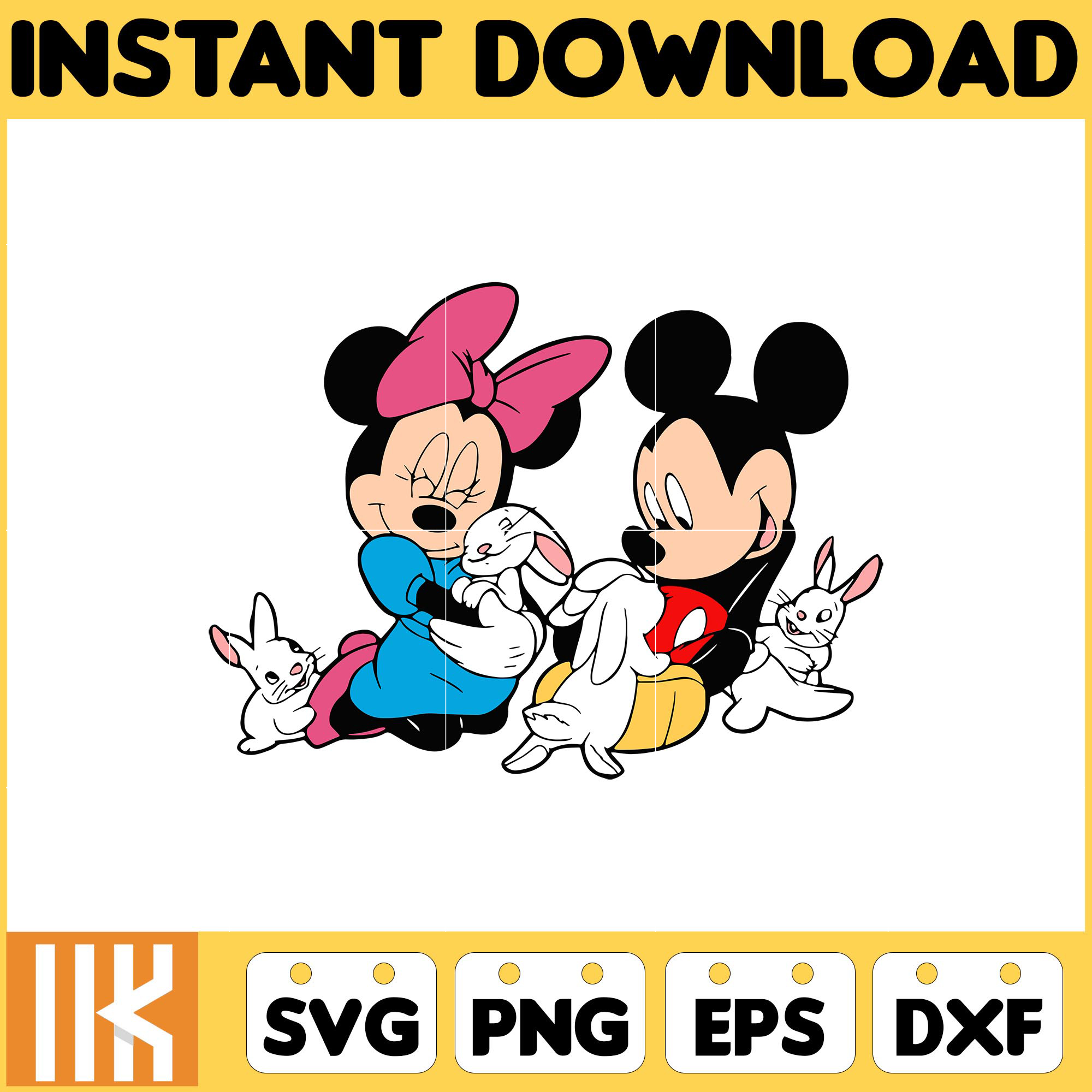 Mickey & Minnie Easter Svg, Silhouette, Mickey Svg, Easter S | Inspire ...