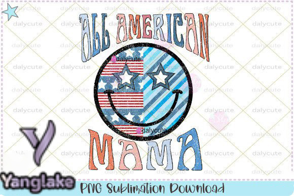 All American Mama Retro 4th of July PNG Design 20 | Inspire Uplift