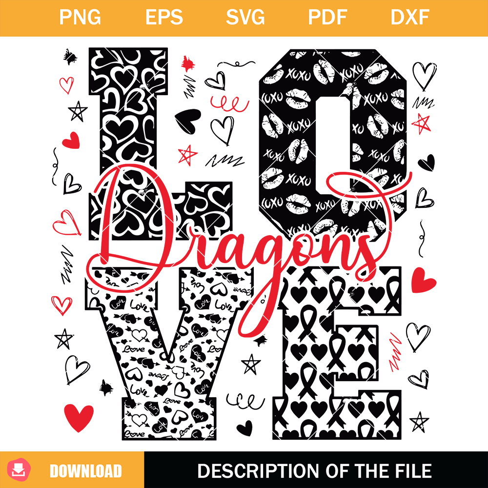 Love Dragons Svg, Dragons Mascot Svg, Cheerleader Svg - Inspire Uplift