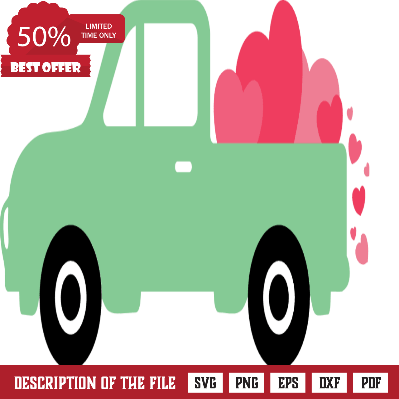 valentine truck with hearts, valentines day free svg file, V | Inspire ...