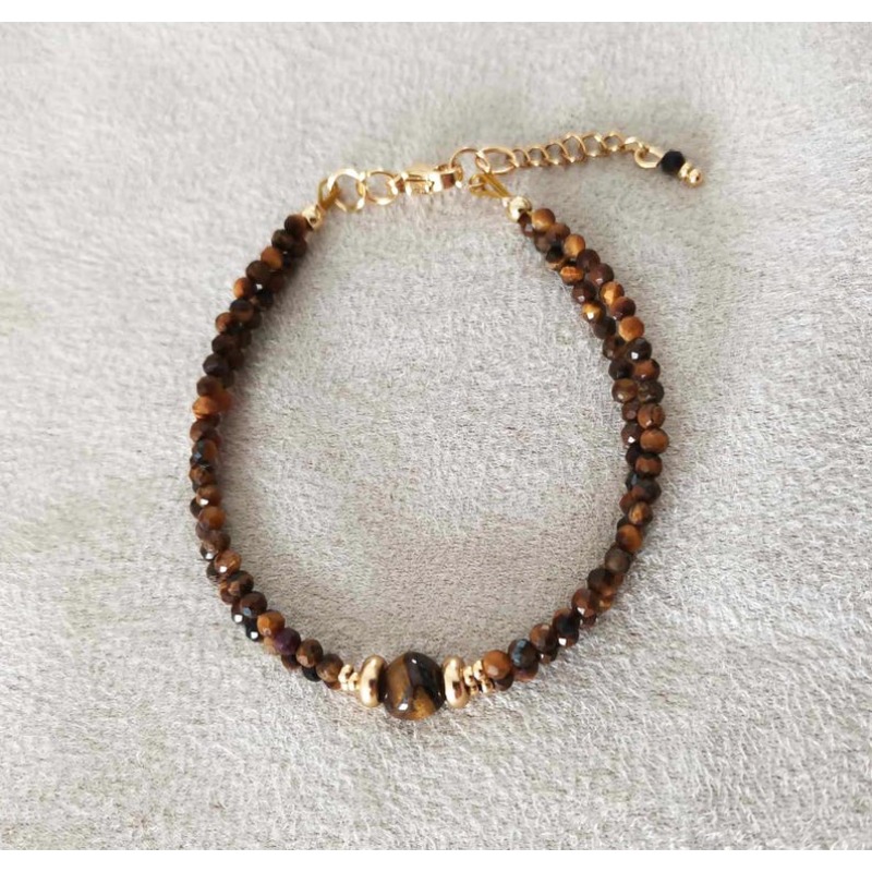 Tiger Eye Bracelet Adjustable Design with Beads, Ideal Gift and Personal Accessory.