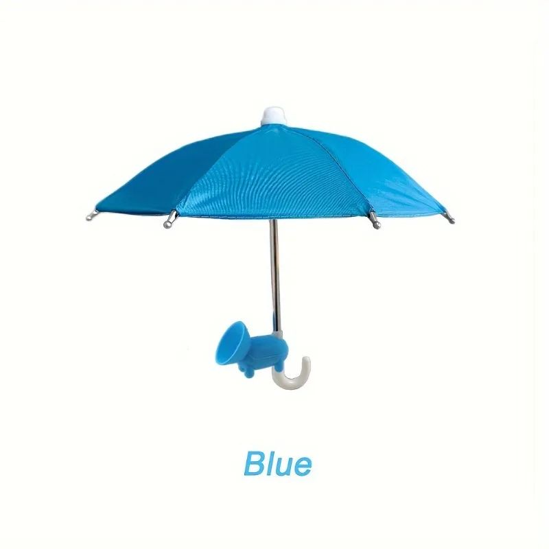 Mini Umbrella for Phone with Suction Cup Stand, Anti-Glare Sunshade Cover, Outdoor Motorcycle Car Holder