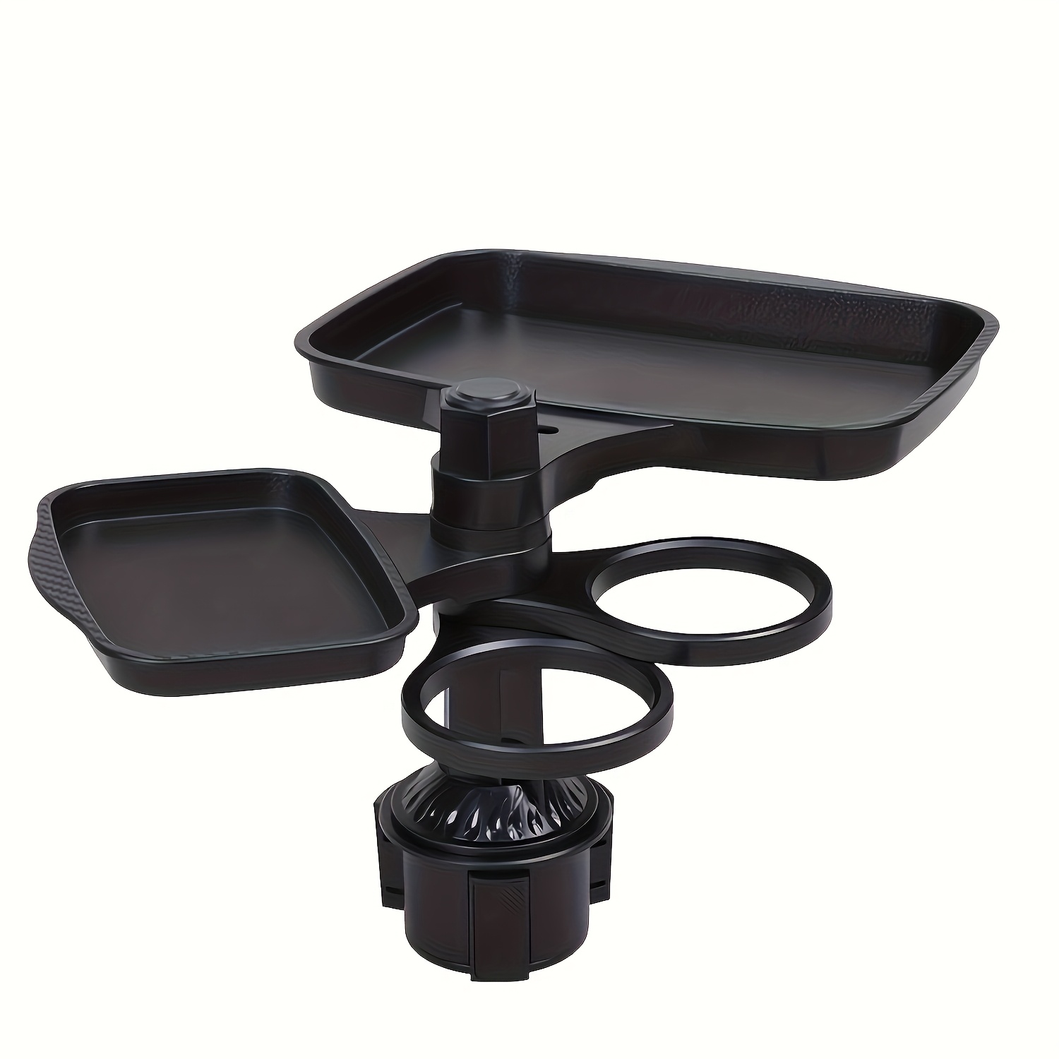Sturdy Base Detachable Car Cup Holder Tray with Expandable Food Table for Long Road Trips