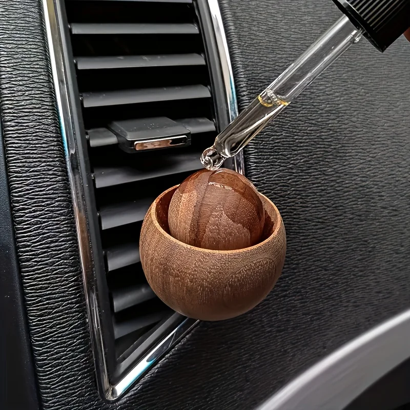 Car & Home Essential Oil Diffuser – Made of Wood Mini Cute Natural Fragrance Diffuser Suitable for Bedroom Living Room Bathroom