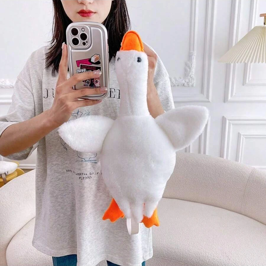 Cute Goose Plush Shoulder Bag Coin Purse – Yellow Duck Kawaii Plush Toy for Kids and Adults, Perfect Birthday Gift