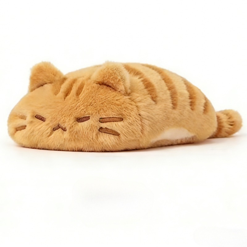 Cute Orange Cat Plush Toy Fluffy Kitty Stuffed Doll for Boys & Girls Soft Home Decoration & Birthday Gift