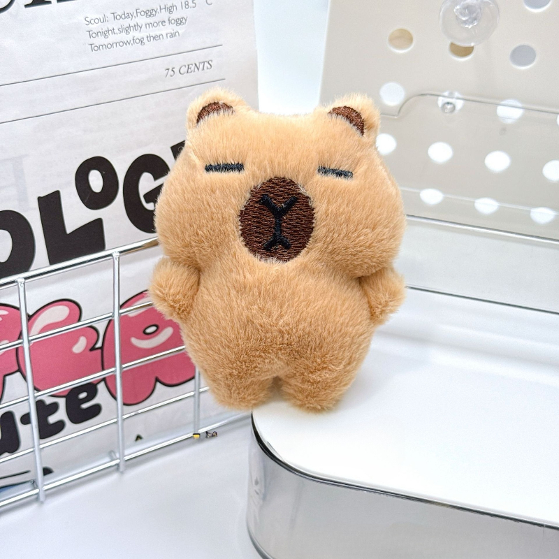 Cute Capibara Plush Keychain Pendant Capybara Plushie Wallet Doll Toy for Friends