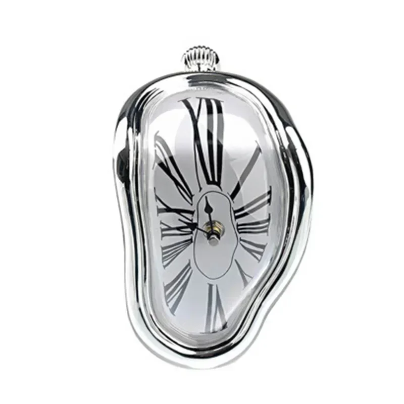 Surreal Melting Clock in Salvador Dali Style Unique Wall Art for Home & Garden Decor