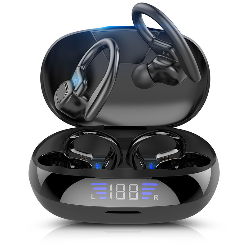 Wireless Sports Earphones with Earhooks Bluetooth Over-Ear Running Headphones, Sweatproof In-Ear Earbuds