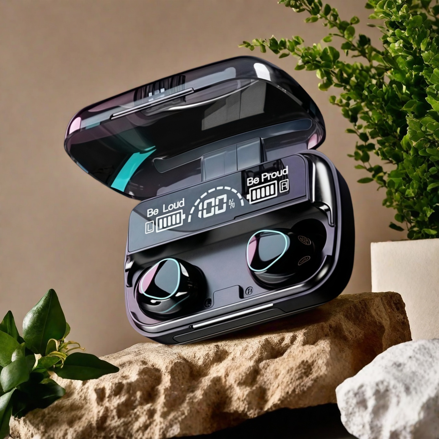 Wireless Bluetooth Earpods Active Noise Cancelling Sports Headphones with Stereo Sound and Built-In Mic