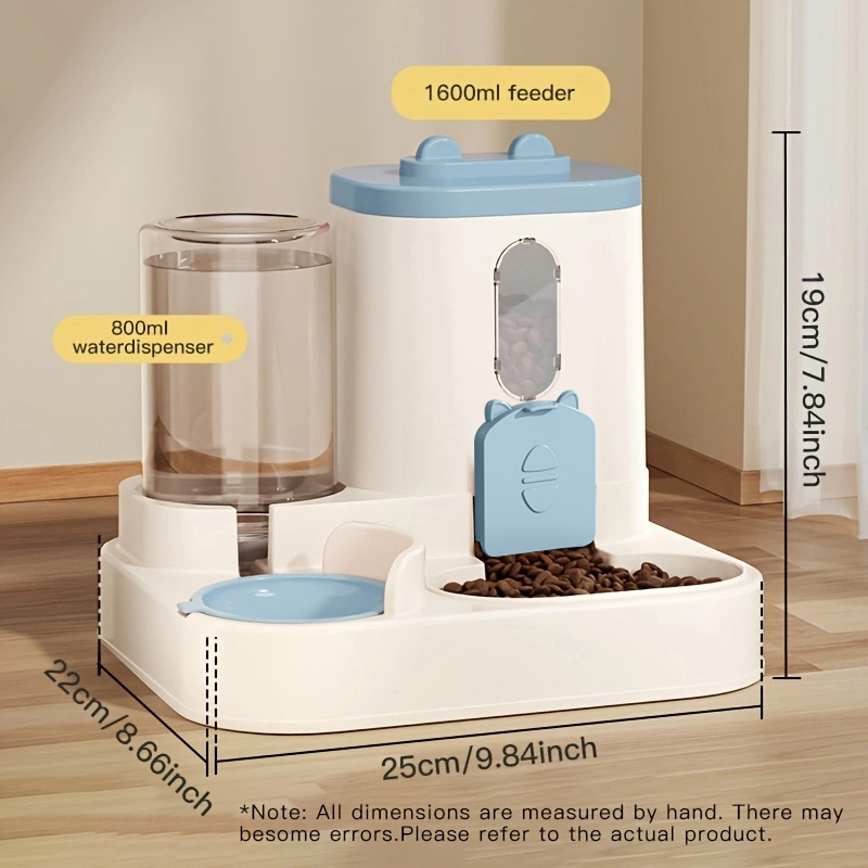 Automatic Pet Feeder with Water Dispenser Large Capacity Dog & Cat Food Bowl