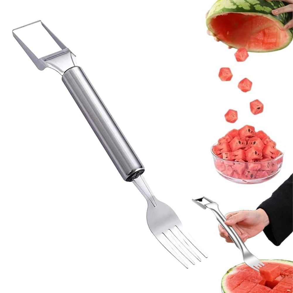 Watermelon Cutter Dual Head Stainless Steel Fruit Slicer Professional Slicing Tool for Effortless Fruit Cutting
